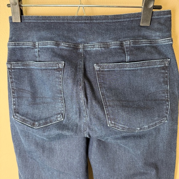 American Eagle Pull On Bootcut Jeans Womens Small Short Luxe Stretch Dark Wash - Picture 3 of 9